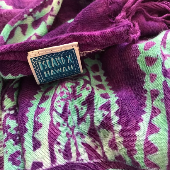 Purple pineapple print fringe sarong wrap - Picture 6 of 7